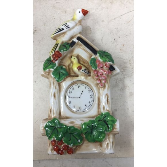 Vintage Hand Painted Cuckoo Clock Wall Vase Pocket Planter - Picture 1 of 7